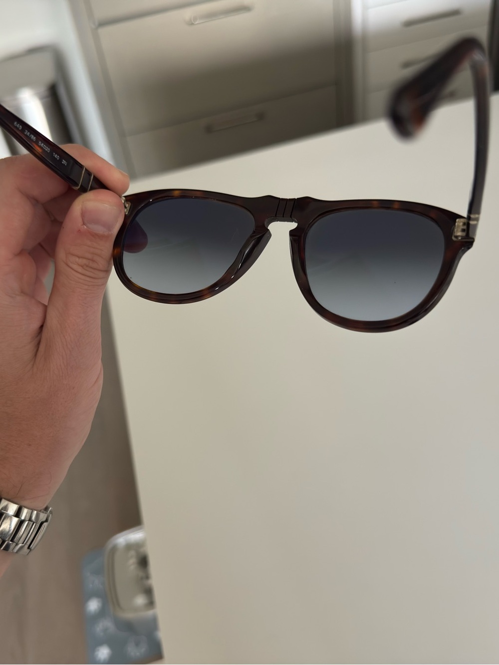 Persol 649 Tortoiseshell Frame Sunglasses with Dark Gradient Lenses. - Picture 5 of 9